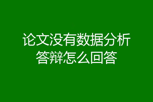 论文没有数据分析答辩怎么回答