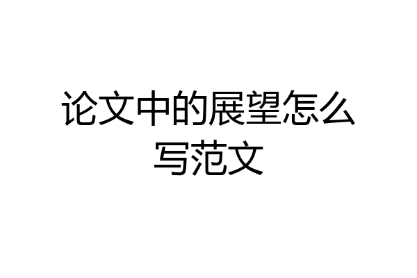 论文中的展望怎么写范文