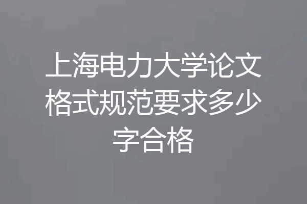上海电力大学论文格式规范要求多少字合格