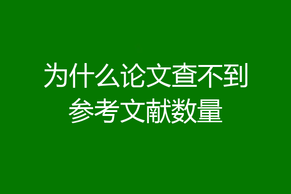 为什么论文查不到参考文献数量