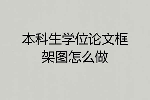 本科生学位论文框架图怎么做