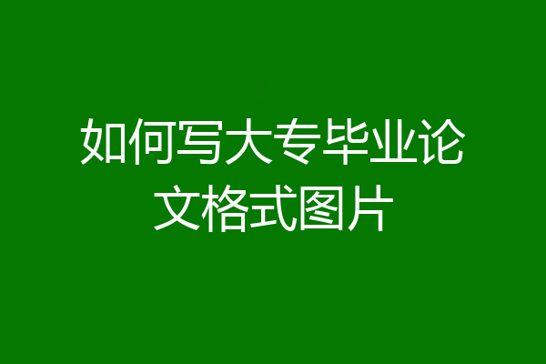 如何写大专毕业论文格式图片