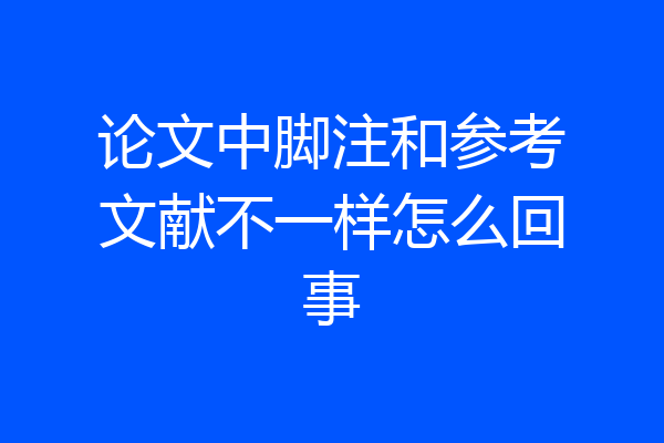 论文中脚注和参考文献不一样怎么回事