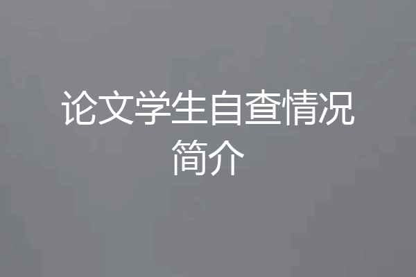 论文学生自查情况简介
