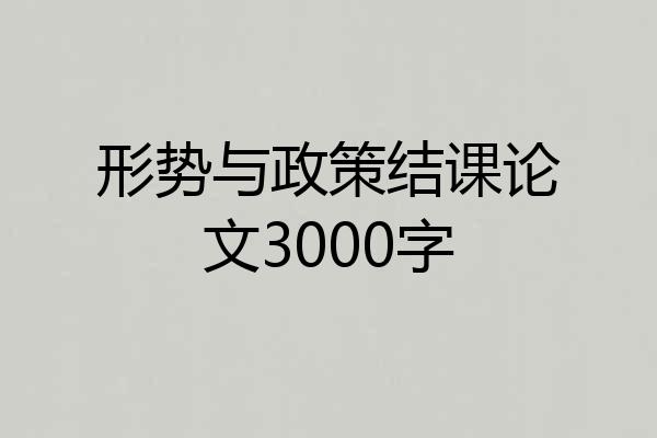形势与政策结课论文3000字