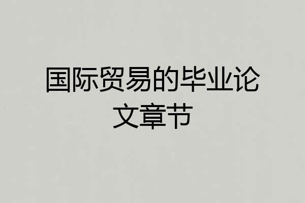 国际贸易的毕业论文章节