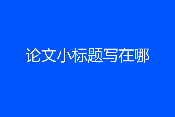 论文小标题写在哪