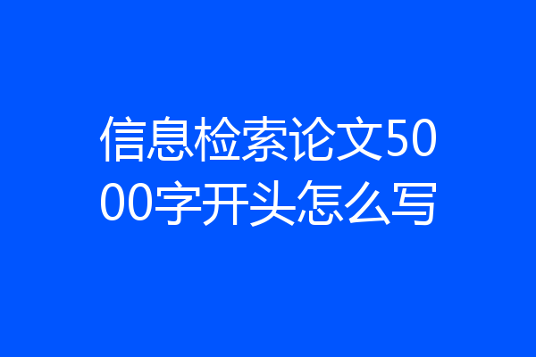 信息检索论文5000字开头怎么写