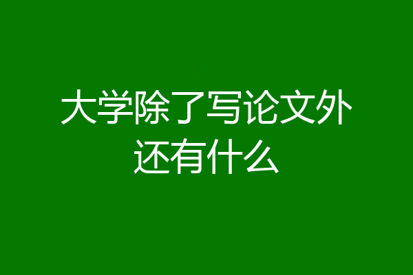 大学除了写论文外还有什么