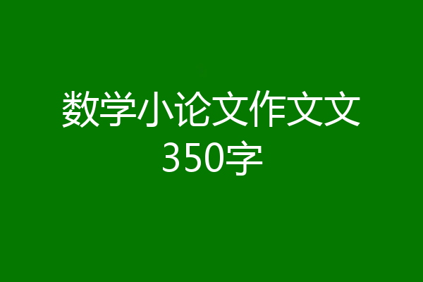 数学小论文作文文350字