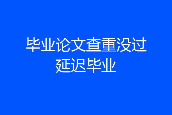 毕业论文查重没过延迟毕业