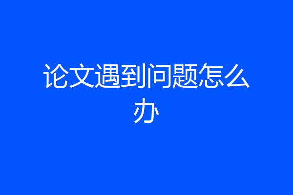 论文遇到问题怎么办
