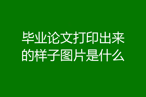 毕业论文打印出来的样子图片是什么