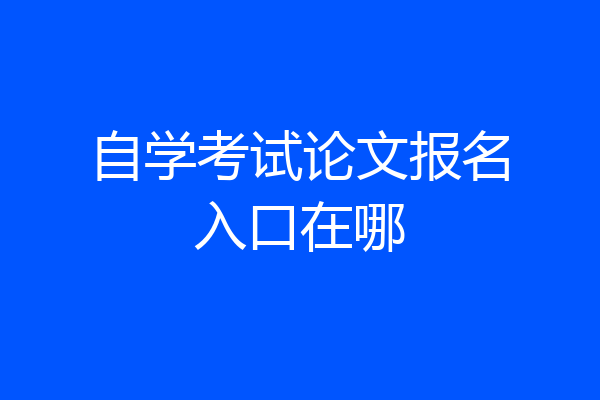 自学考试论文报名入口在哪