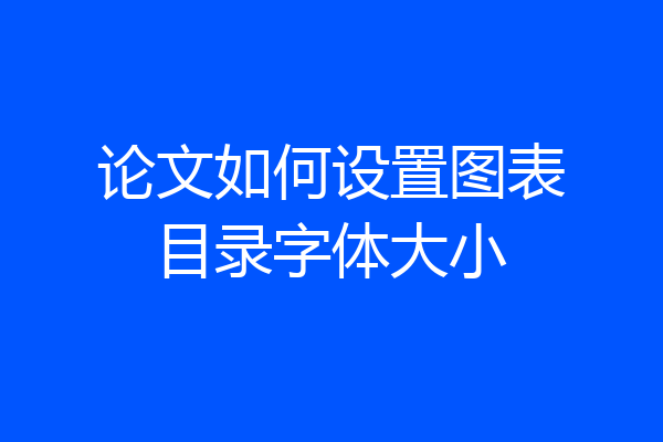 论文如何设置图表目录字体大小