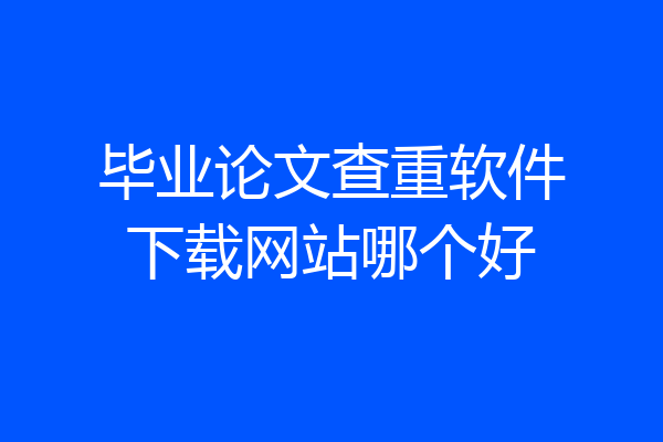 毕业论文查重软件下载网站哪个好
