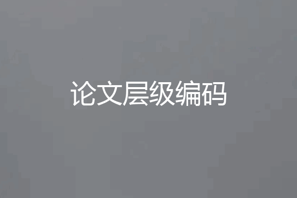 论文层级编码