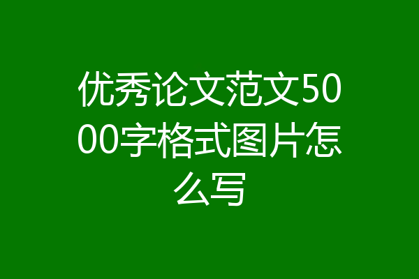优秀论文范文5000字格式图片怎么写