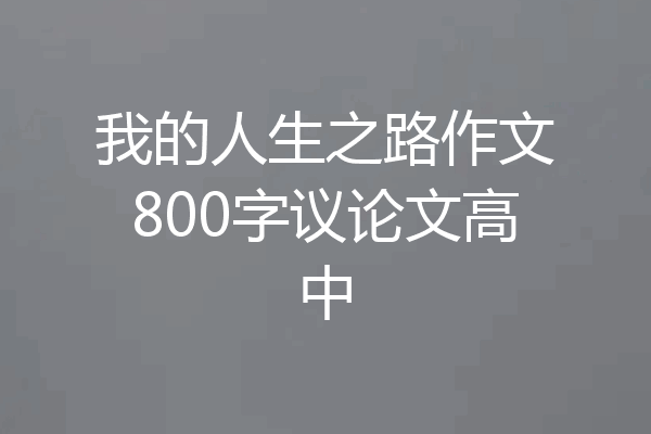 我的人生之路作文800字议论文高中