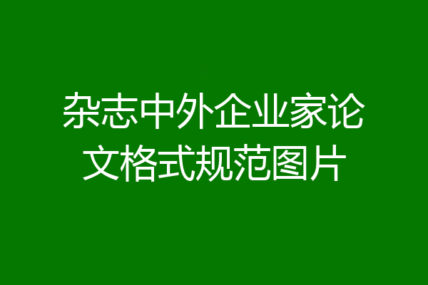 杂志中外企业家论文格式规范图片
