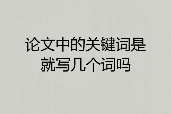 论文中的关键词是就写几个词吗