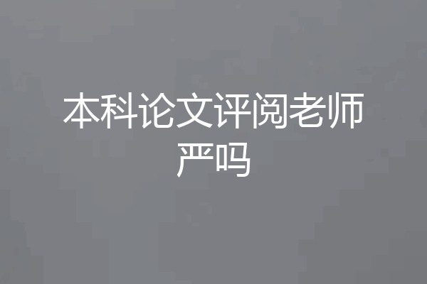 本科论文评阅老师严吗