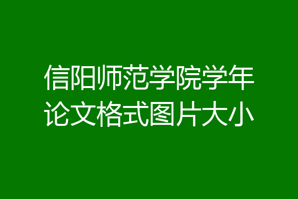 信阳师范学院学年论文格式图片大小
