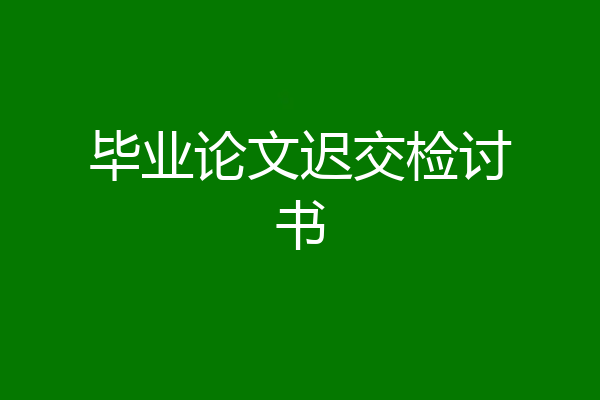 毕业论文迟交检讨书