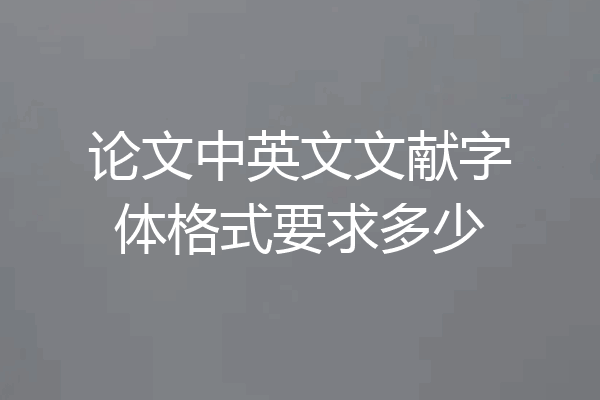 论文中英文文献字体格式要求多少