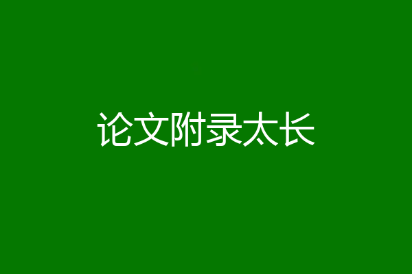 论文附录太长