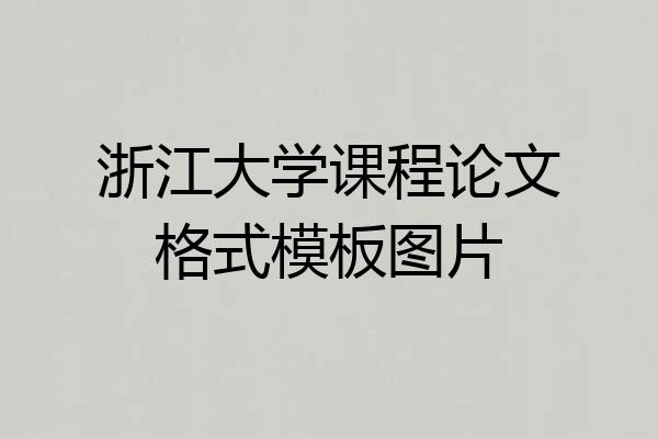 浙江大学课程论文格式模板图片