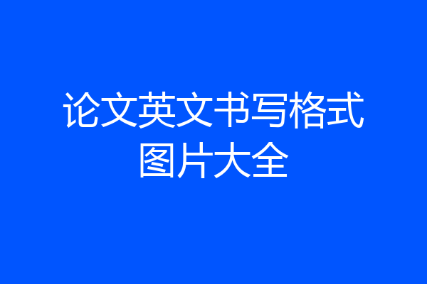 论文英文书写格式图片大全