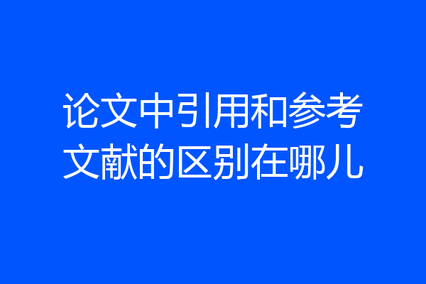 论文中引用和参考文献的区别在哪儿