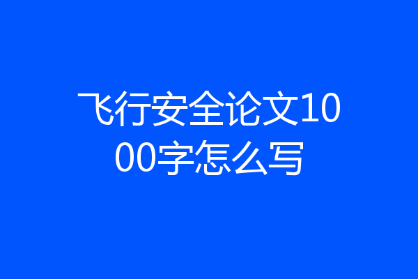 飞行安全论文1000字怎么写