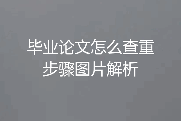 毕业论文怎么查重步骤图片解析