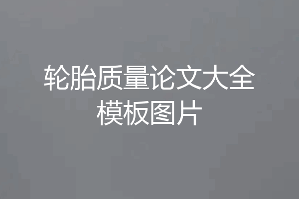 轮胎质量论文大全模板图片
