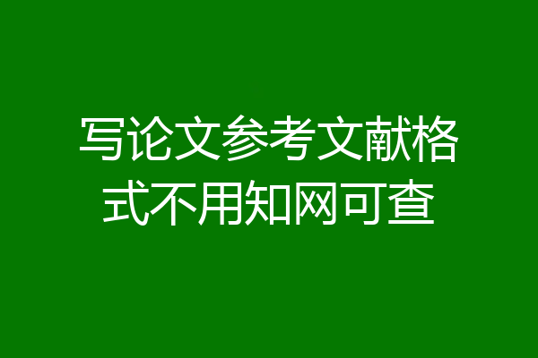 写论文参考文献格式不用知网可查
