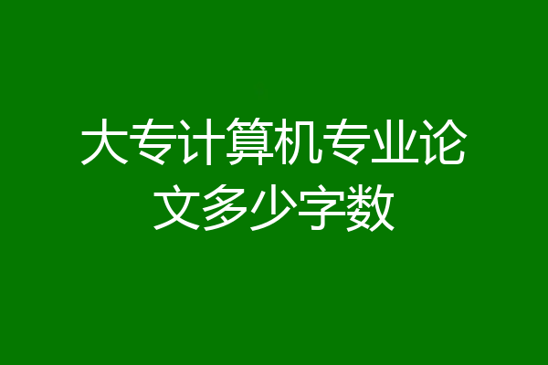 大专计算机专业论文多少字数