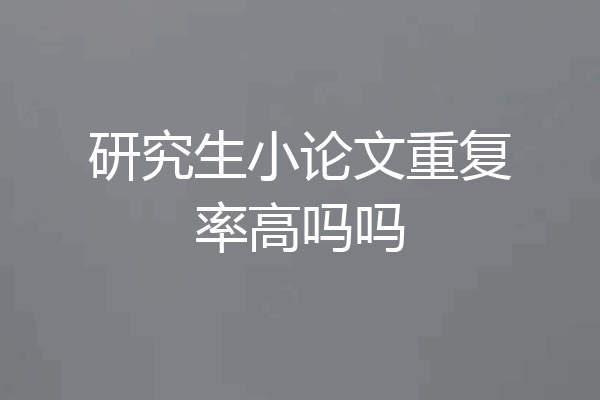 研究生小论文重复率高吗吗