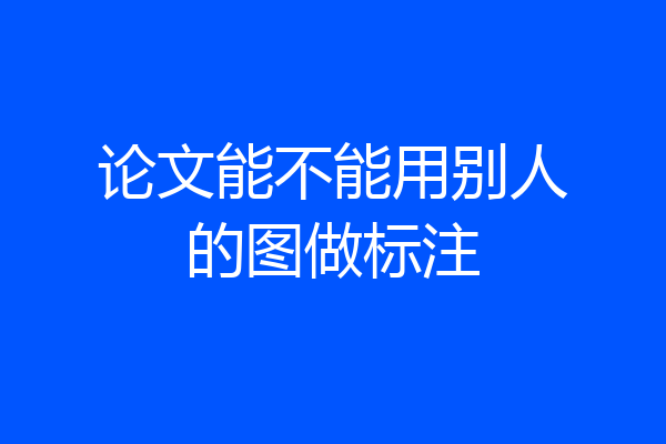 论文能不能用别人的图做标注