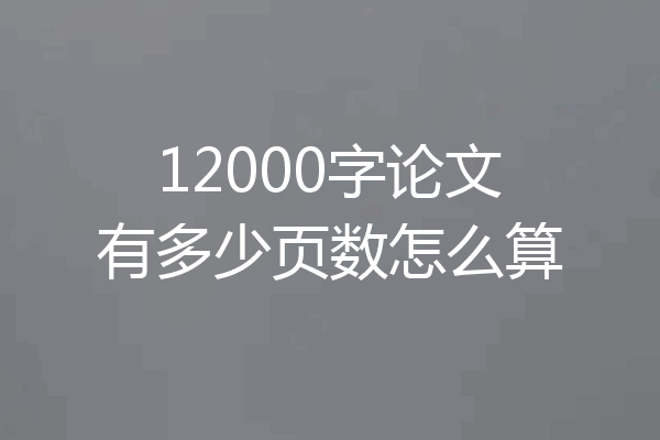 12000字论文有多少页数怎么算