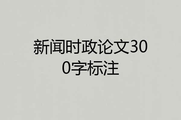新闻时政论文300字标注