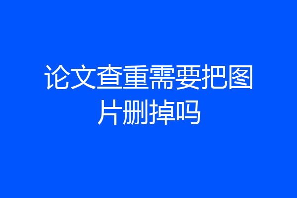 论文查重需要把图片删掉吗