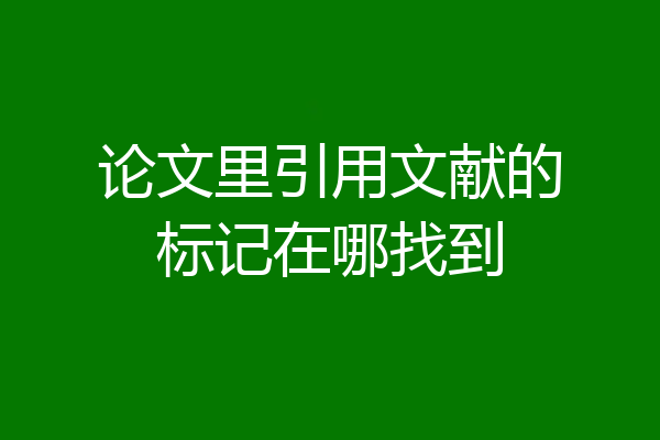 论文里引用文献的标记在哪找到