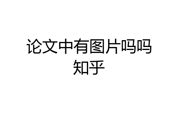 论文中有图片吗吗知乎
