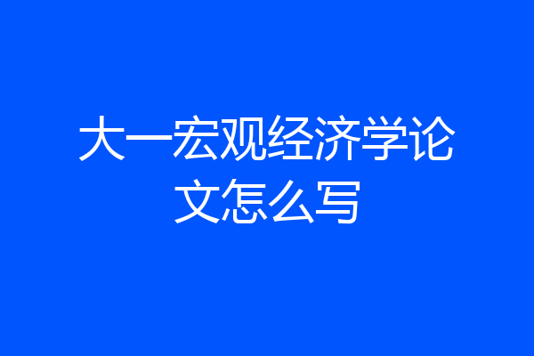 大一宏观经济学论文怎么写
