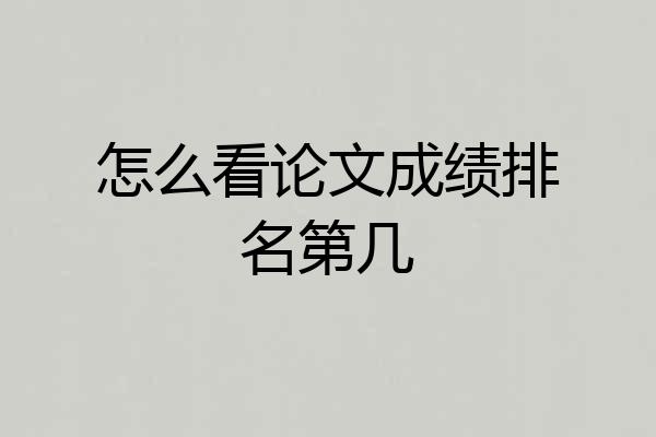 怎么看论文成绩排名第几