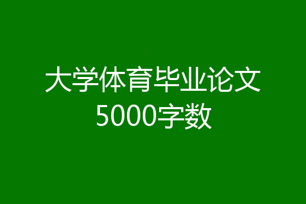 大学体育毕业论文5000字数