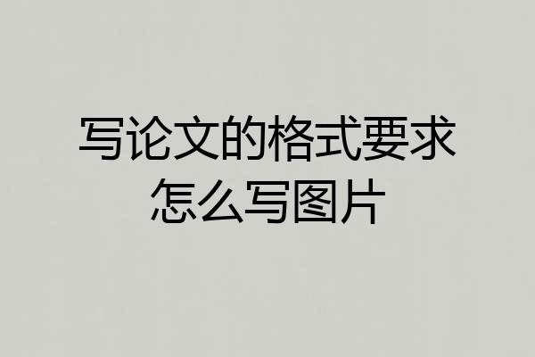 写论文的格式要求怎么写图片