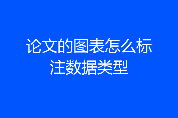 论文的图表怎么标注数据类型